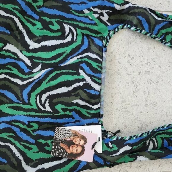 Diane Von Furstenberg x Target REUSABLE BAG Arrow Geo/Disco Green Reversible - Picture 2 of 2